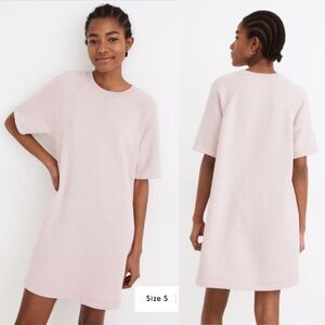 Madewell MWL Airyterry Sweatshirt Tee Dress - Heather Wisteria Dove (Pale Pink)